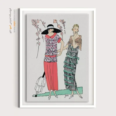 تابلو مانکن زن برای اتاق نوجوان - مد دهه 20 – تابلو فشن - اسپو دکور