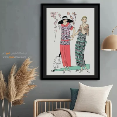 تابلو مانکن زن برای اتاق نوجوان - مد دهه 20 – تابلو فشن - اسپو دکور