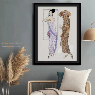 تابلو لباس برای اتاق دخترانه - فلپر – تابلو فشن - اسپو دکور