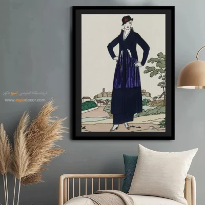 تابلو ژورنال مد رنگی برای اتاق خواب مدرن - منظره رمانتیک – تابلو فشن - اسپو دکور