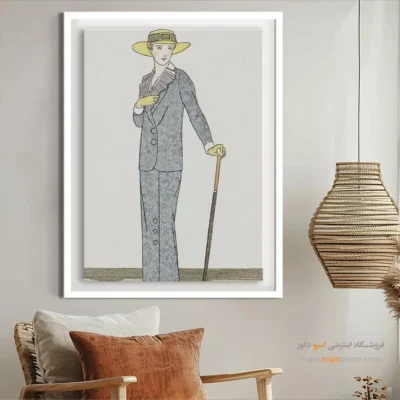 تابلو دخترانه فشن لاکچری برای اتاق خواب مدرن - بانوی زیبای من – تابلو فشن - اسپو دکور