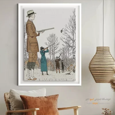 تابلو هنری فشن برای طراحی داخلی - شکار پاییزی – تابلو فشن - اسپو دکور