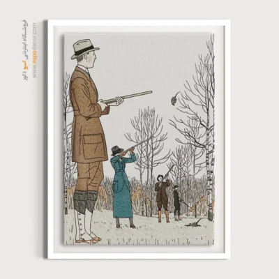 تابلو هنری فشن برای طراحی داخلی - شکار پاییزی – تابلو فشن - اسپو دکور