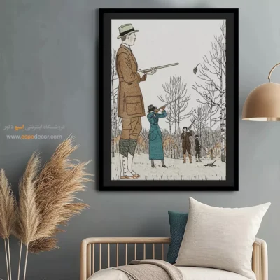 تابلو هنری فشن برای طراحی داخلی - شکار پاییزی – تابلو فشن - اسپو دکور