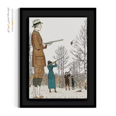 تابلو هنری فشن برای طراحی داخلی - شکار پاییزی – تابلو فشن - اسپو دکور