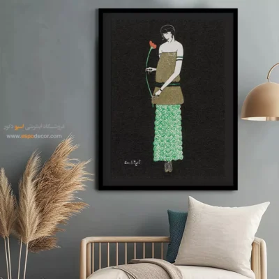 تابلو لاکچری فشن شیک برای دکور خانه - سوسن سرخ – تابلو فشن - اسپو دکور