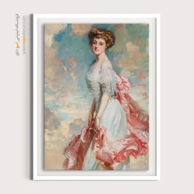 تابلو لباس لاکچری برای دیوار پذیرایی - خانم گریس وودهاوس – تابلو فشن - اسپو دکور