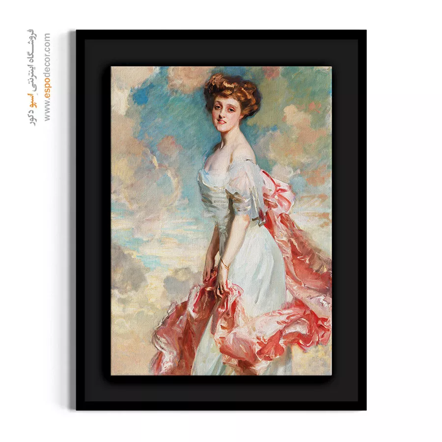 تابلو لباس لاکچری برای دیوار پذیرایی - خانم گریس وودهاوس – تابلو فشن - اسپو دکور