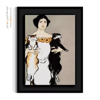 تابلو catwalk الهام‌گرفته از مد - زن و گربه – تابلو فشن - اسپو دکور