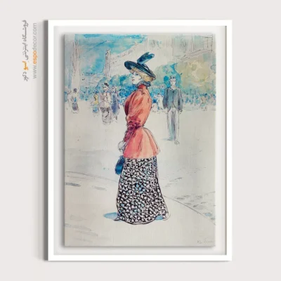 خرید تابلو لباس شب برای اتاق دخترانه - زیبا در بلوار – تابلو فشن - اسپو دکور