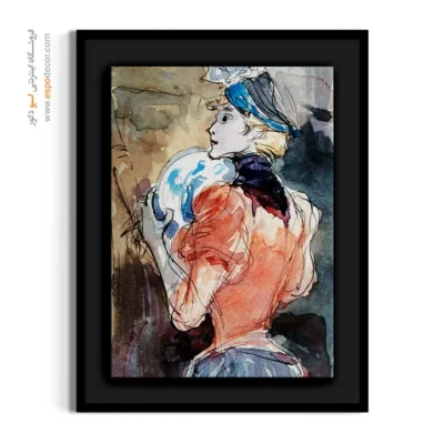 تابلو فشن برای علاقه‌مندان به مد - زنی با بشقاب در دست – تابلو فشن - اسپو دکور