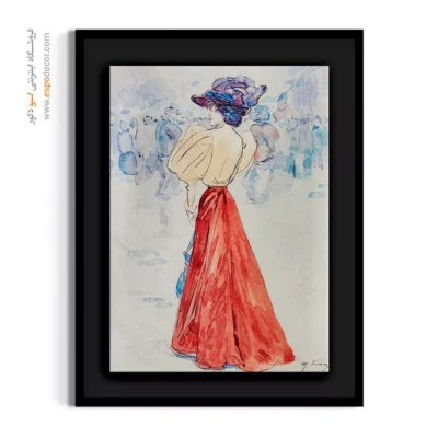 تابلو استایل خاص برای دیوار پذیرایی - شیک با دامن قرمز – تابلو فشن - اسپو دکور