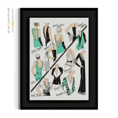 تابلو لباس الهامگرفته از مد روز برای طراحی داخلی - طرح های مد لباس – تابلو فشن - اسپو دکور