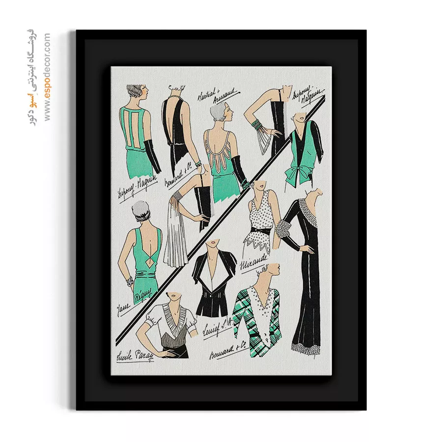 تابلو لباس الهامگرفته از مد روز برای طراحی داخلی - طرح های مد لباس – تابلو فشن - اسپو دکور