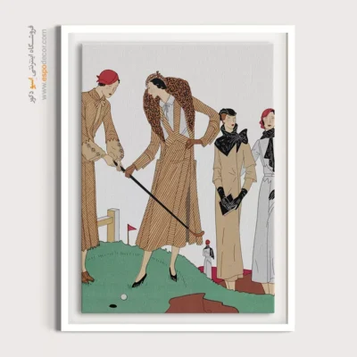 تابلو لاکچری فشن خاص برای دیوار پذیرایی - زمین گلف – تابلو فشن - اسپو دکور