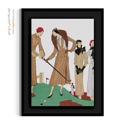 تابلو لاکچری فشن خاص برای دیوار پذیرایی - زمین گلف – تابلو فشن - اسپو دکور