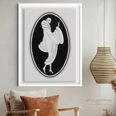 تابلو استایل خیابانی زنانه برای دکوراسیون - کت خز برندت – تابلو فشن - اسپو دکور