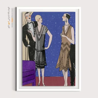 تابلو اتاق خواب فشن شیک برای علاقه‌مندان به مد - طراحی لباس شب – تابلو فشن - اسپو دکور