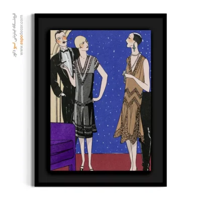 تابلو اتاق خواب فشن شیک برای علاقه‌مندان به مد - طراحی لباس شب – تابلو فشن - اسپو دکور