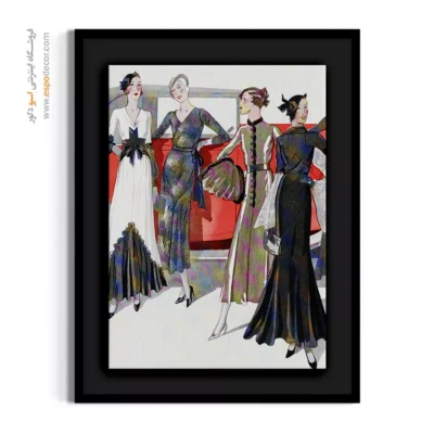 خرید تابلو برای اتاق خواب مدرن - چهار زن با ماشین – تابلو فشن - اسپو دکور