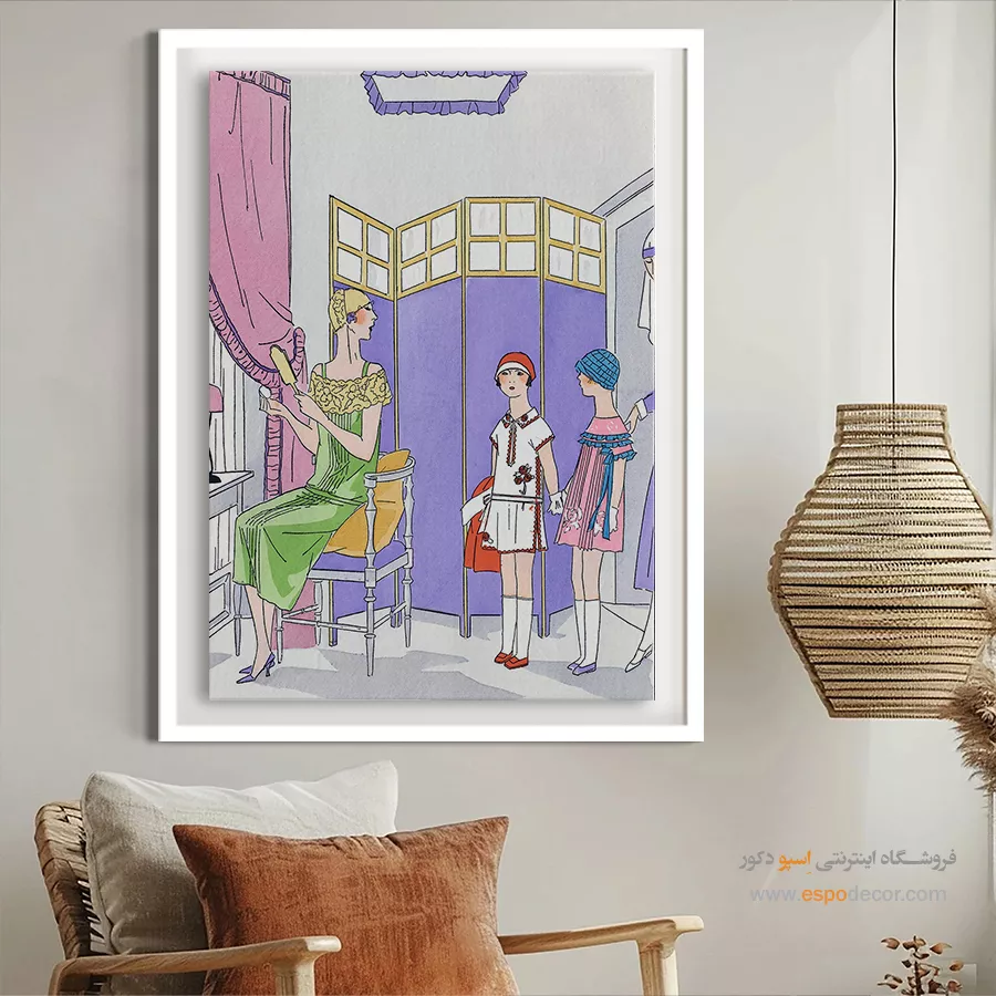 تابلو استایل خاص برای اتاق دخترانه - میز آرایش – تابلو فشن - اسپو دکور