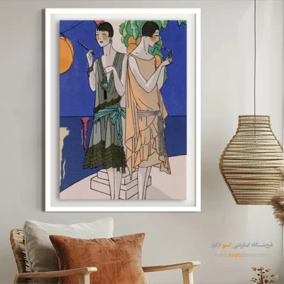 تابلو مدرن برای بوتیک لباس - کشیدن سیگار – تابلو فشن - اسپو دکور