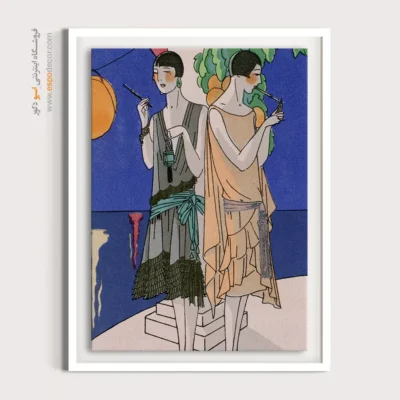 تابلو مدرن برای بوتیک لباس - کشیدن سیگار – تابلو فشن - اسپو دکور