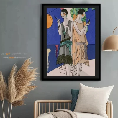 تابلو مدرن برای بوتیک لباس - کشیدن سیگار – تابلو فشن - اسپو دکور