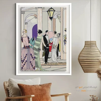 تابلو بوتیک لباس لاکچری - چین دار صورتی – تابلو فشن - اسپو دکور