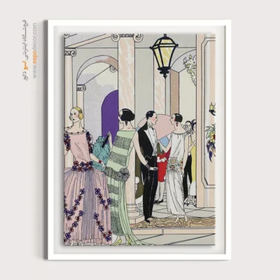 تابلو بوتیک لباس لاکچری - چین دار صورتی – تابلو فشن - اسپو دکور