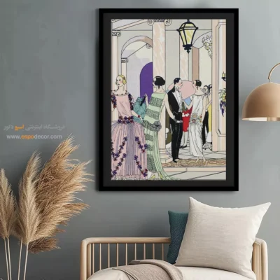 تابلو بوتیک لباس لاکچری - چین دار صورتی – تابلو فشن - اسپو دکور