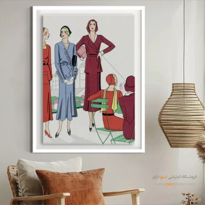 تابلو لباس مجلسی زنانه فانتزی برای مزون - لودویک استریمپل – تابلو فشن - اسپو دکور