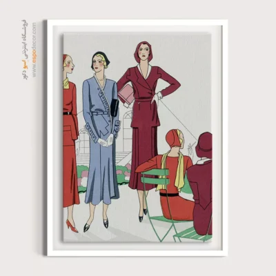 تابلو لباس مجلسی زنانه فانتزی برای مزون - لودویک استریمپل – تابلو فشن - اسپو دکور