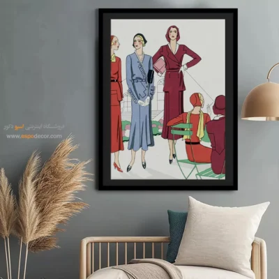 تابلو لباس مجلسی زنانه فانتزی برای مزون - لودویک استریمپل – تابلو فشن - اسپو دکور