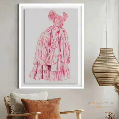 تابلو لباس شب دخترانه برای دکوراسیون - لباس نامزدی تاونر – تابلو فشن - اسپو دکور