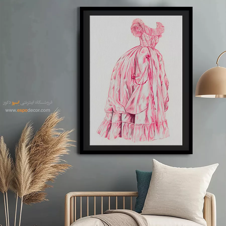 تابلو لباس شب دخترانه برای دکوراسیون - لباس نامزدی تاونر – تابلو فشن - اسپو دکور