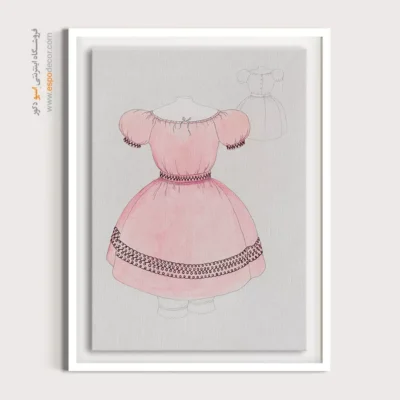 تابلو مانکن زن کلاسیک برای سالن زیبایی - لباس صورتی – تابلو فشن - اسپو دکور