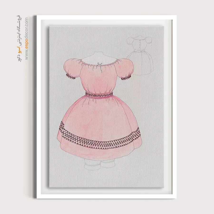 تابلو مانکن زن کلاسیک برای سالن زیبایی - لباس صورتی – تابلو فشن - اسپو دکور