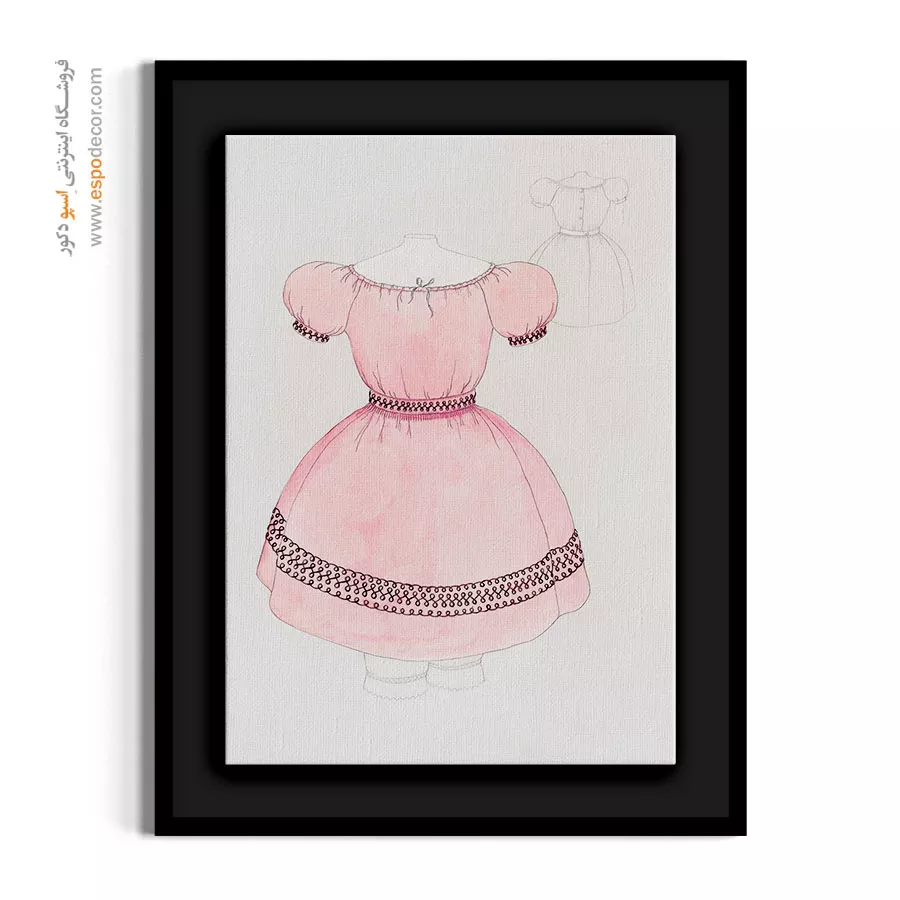 تابلو مانکن زن کلاسیک برای سالن زیبایی - لباس صورتی – تابلو فشن - اسپو دکور