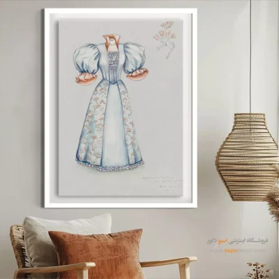 تابلو بوتیک لباس دخترانه برای کادو تولد - لباس ابریشمی – تابلو فشن - اسپو دکور