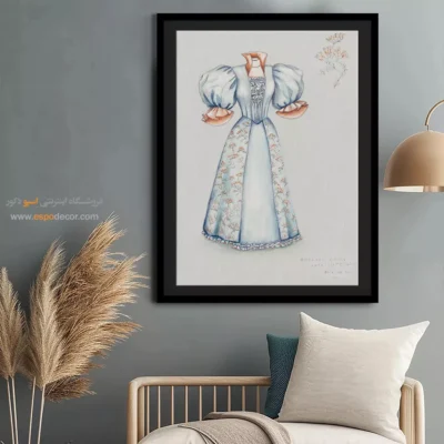 تابلو بوتیک لباس دخترانه برای کادو تولد - لباس ابریشمی – تابلو فشن - اسپو دکور