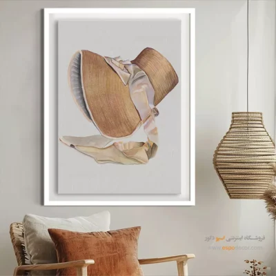 تابلو لاکچری فشن لاکچری برای دکوراسیون - کلاه لبه‌دار – تابلو فشن - اسپو دکور