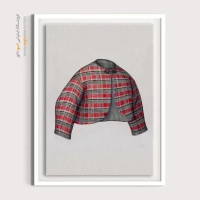 تابلو مزون لباس مدرن برای کادو تولد - کت زنانه چهارخانه – تابلو فشن - اسپو دکور