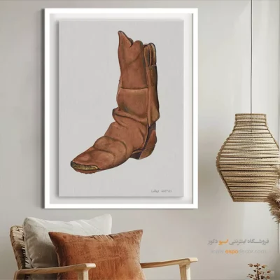 تابلو لباس برای اتاق خواب مدرن - ساق پا برنزی – تابلو فشن - اسپو دکور