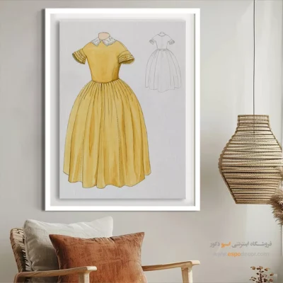 تابلو فشن دخترانه مدرن برای هدیه خاص - پیراهن یقه دار – تابلو فشن - اسپو دکور