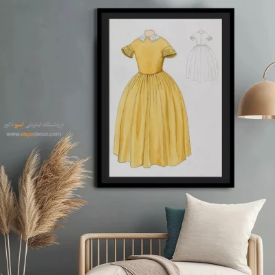 تابلو فشن دخترانه مدرن برای هدیه خاص - پیراهن یقه دار – تابلو فشن - اسپو دکور