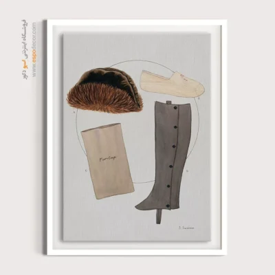 تابلو مانکن زن لاکچری برای اتاق نوجوان - لوازم جانبی لباس – تابلو فشن - اسپو دکور