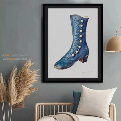 تابلو لباس لاکچری برای دکوراسیون - بوت زنانه ملیتا – تابلو فشن - اسپو دکور
