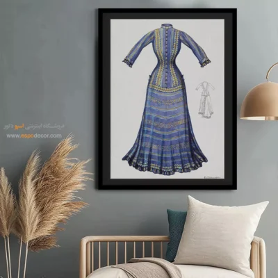 تابلو مانکن زن کلاسیک برای علاقه‌مندان به مد - لباس قدیمی – تابلو فشن - اسپو دکور