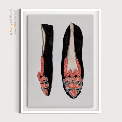 تابلو رنگی برای دیوار پذیرایی - دمپایی رقص باکلی – تابلو فشن - اسپو دکور